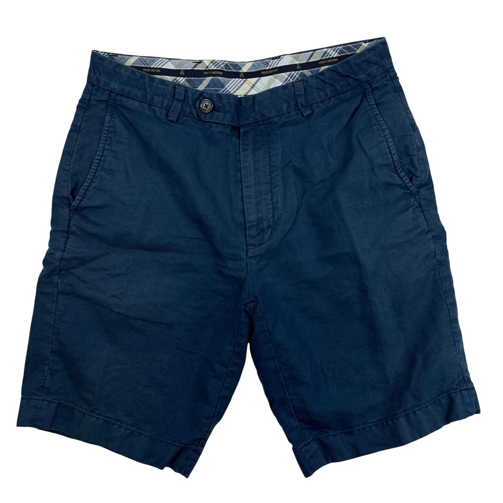 Brooks Brothers Baird McNutt Irish Linen Blend Bermuda Short Mens 33 Blue